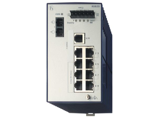 OpenRail RSB20 8xTX-RJ, 1xMM (SC) -40-70°C 9,6-60VDC Basic